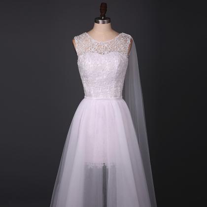 Long Wedding Dress, Tulle Wedding Dress, A-line..