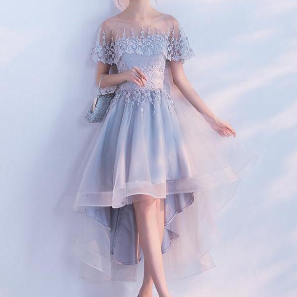 Short Homecoming Dress, Tulle Homecoming Dress, Applique Homecoming ...